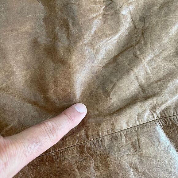 Vintage Banana Republic Leather Pants 38x34 Brown Straight Fit Ankle Zip BootCut - Picture 9 of 16